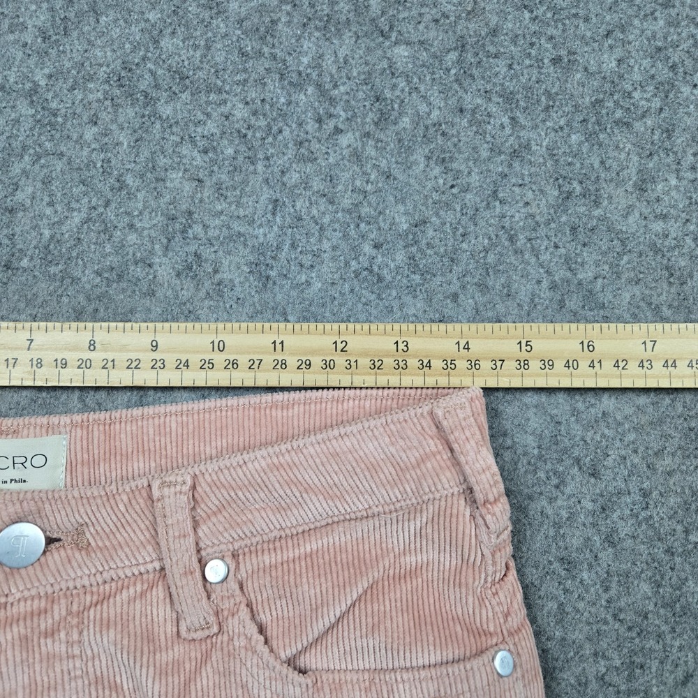 Pilcro Corduroy Pants Womens 27x25 Scotty Cuffed High Rise Straight Leg Rose - Picture 7 of 11